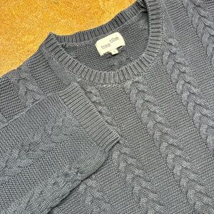 Frank & Oak Black Cable Knit Sweater